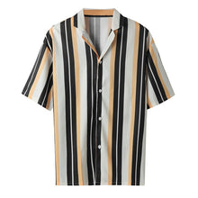 Load image into Gallery viewer, Men&#39;s Summer Fashion Shirts Casual Striped Shirts Short-Sleeve Shirt Homme Short Slim Fit Streetwear Men&#39;s Clothing 2019 z0522