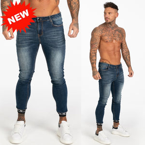 Mens Skinny Jeans 2019 Super Skinny Jeans Men Non Ripped Stretch Denim Pants Elastic Waist Big Size European W36 zm01