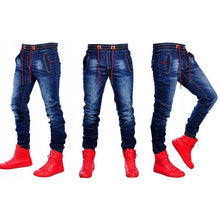 Load image into Gallery viewer, 2019 Fashion Mens Jeans Patchwork Trousers with Holes Male Denim Pencil Jeans Zipper Pants Clothing Clothes