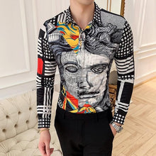 Load image into Gallery viewer, Fashion Men&#39;s Designer Floral Shirt Luxury Men&#39;s Original Print Camisas Slim Royal Baroque Men&#39;s Clothing Club Party Dress Shirt