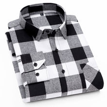 Load image into Gallery viewer, 100% Cotton Flannel Shirt Men Slim Fit Plaid Casual shirts Long Sleeve Winter Male Shirts