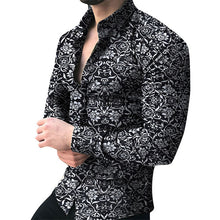 Load image into Gallery viewer, Men Shirt Long Sleeve Top 2019 Floral Male Blouse Casual Shirts Summer Autumn Shirts hawaiian Men Clothes camisa masculina