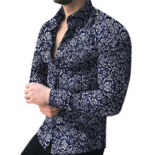 Load image into Gallery viewer, Men Shirt Long Sleeve Top 2019 Floral Male Blouse Casual Shirts Summer Autumn Shirts hawaiian Men Clothes camisa masculina