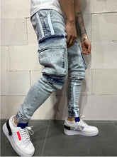 Load image into Gallery viewer, Men Clothes Hip Hop Sweatpants Skinny Motorcycle Denim Pants Zipper Designer Black Jeans Mens Casual Men Jeans Trousers