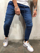 Load image into Gallery viewer, Men Clothes Hip Hop Sweatpants Skinny Motorcycle Denim Pants Zipper Designer Black Jeans Mens Casual Men Jeans Trousers