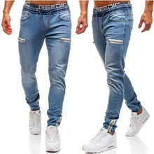 Load image into Gallery viewer, Men Clothes Hip Hop Sweatpants Skinny Motorcycle Denim Pants Zipper Designer Black Jeans Mens Casual Men Jeans Trousers