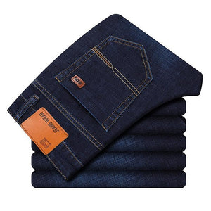 Brand 2019 New Men's Fashion Jeans Business Casual Stretch Slim Jeans Classic Trousers Denim Pants Male Black Blue