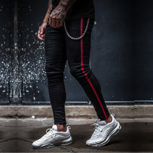 New Skinny Jeans men Streetwear Destroyed Ripped Jeans Homme Hip Hop Broken modis male Pencil Biker Embroidery Patch Pants