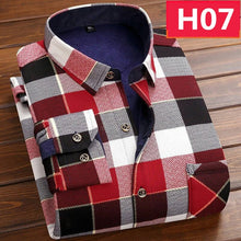 Load image into Gallery viewer, Winter Thick Velvet Dress Shirt For Men Casual Long Sleeve Plaid Warm Fleece Lining Shirts Fashion Soft Flannel Plus Size L-4XL