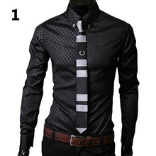 Load image into Gallery viewer, New Argyle luxury men&#39;s shirt Business Style Slim Soft Comfort Slim Fit Styles Long Sleeve Casual Dress Shirt Gift For Men