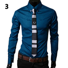 Load image into Gallery viewer, New Argyle luxury men&#39;s shirt Business Style Slim Soft Comfort Slim Fit Styles Long Sleeve Casual Dress Shirt Gift For Men