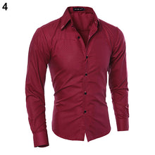 Load image into Gallery viewer, New Argyle luxury men&#39;s shirt Business Style Slim Soft Comfort Slim Fit Styles Long Sleeve Casual Dress Shirt Gift For Men