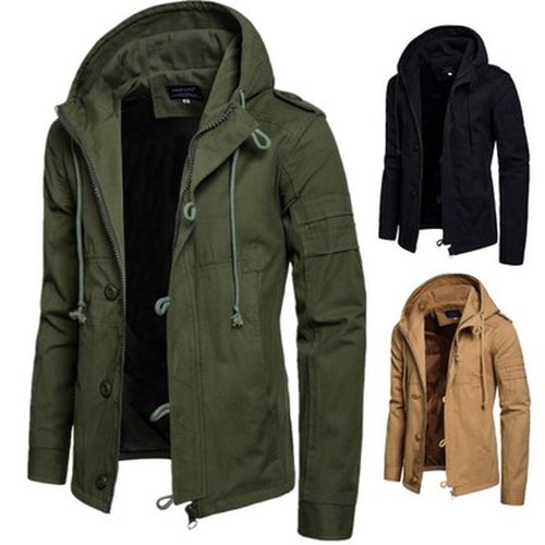 Zogaa Men's Jackets Army Green Military Jacket Hoodie Windbreaker Cotton Casual Jackets Men 2019 Spring Autumn Wear Men Jacket