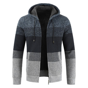 NEGIZBER 2019 Winter Mens Coats and Jackets Casual Patchwork Hooded Zipper Coats Men Fashion Thick Wool Jacket Men Streetwear