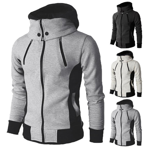 Winter Jackets Men Plus Size Coats Jackets Men Fake 2 Pieces Color Block Hooded Coat Jackets Long Sleeve Zip mens Jacket Coat