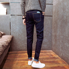 Load image into Gallery viewer, Hot 2020 autumn winter Casual thicken thermal Fleece thermal men&#39;s add wool Denim teenagers stretch pencil pants hot men&#39;s jeans