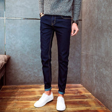 Load image into Gallery viewer, Hot 2020 autumn winter Casual thicken thermal Fleece thermal men&#39;s add wool Denim teenagers stretch pencil pants hot men&#39;s jeans