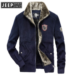 JEEP SPIRIT Winter Jacket Men Coat Fleece Jackets Coats Hombre Thick Warm Windbreaker Men Snow Coat Plus Size  S-5XL