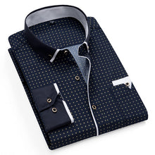 Load image into Gallery viewer, Printed Plaid Polka Dot Men Shirt Long-Sleeved Casual Shirts For Men Slim Fit 21 Colors Male Dress Shirts Camisas Masculina