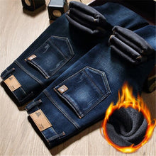 Load image into Gallery viewer, Winter Fur Warm Men Jeans Homme Pants Biker Spijkerbroek Mannen Hip Hop Jean Skinny Pantacourt Vaqueros Hombre Tight Man Zipper