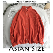 Load image into Gallery viewer, Privathinker Men Solid Shirt Long Sleeve 2019 Man Korean Fashions Monday Embroidery Shirt Male Streetwear Spring Women Shirts