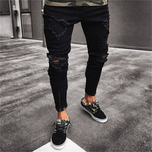 Load image into Gallery viewer, 2019 Men Stylish Ripped Jeans Pants Biker Skinny Slim Straight Frayed Denim Trousers Fashion skinny jeans men Clothes