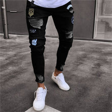 Load image into Gallery viewer, 2019 Men Stylish Ripped Jeans Pants Biker Skinny Slim Straight Frayed Denim Trousers Fashion skinny jeans men Clothes