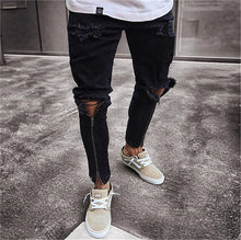 Load image into Gallery viewer, 2019 Men Stylish Ripped Jeans Pants Biker Skinny Slim Straight Frayed Denim Trousers Fashion skinny jeans men Clothes