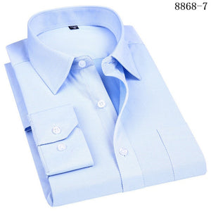 4XL 5XL 6XL 7XL 8XL Large Size Men's Business Casual Long Sleeved Shirt White Blue Black Smart Male Social Dress Shirt Plus