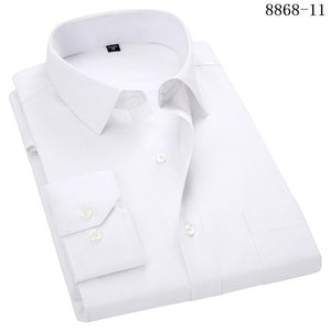 4XL 5XL 6XL 7XL 8XL Large Size Men's Business Casual Long Sleeved Shirt White Blue Black Smart Male Social Dress Shirt Plus