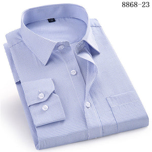 4XL 5XL 6XL 7XL 8XL Large Size Men's Business Casual Long Sleeved Shirt White Blue Black Smart Male Social Dress Shirt Plus