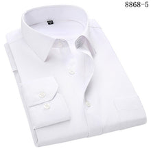 Load image into Gallery viewer, 4XL 5XL 6XL 7XL 8XL Large Size Men&#39;s Business Casual Long Sleeved Shirt White Blue Black Smart Male Social Dress Shirt Plus