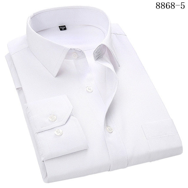 4XL 5XL 6XL 7XL 8XL Large Size Men's Business Casual Long Sleeved Shirt White Blue Black Smart Male Social Dress Shirt Plus