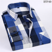 Load image into Gallery viewer, Men Flannel Plaid Shirt 100% Cotton 2019 Spring Autumn Casual Long Sleeve Shirt Soft Comfort Slim Fit Styles Brand Man Plus Size